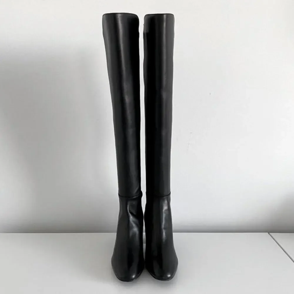 Stuart Weitzman Gillian 60 Over The Knee Leather Boot Size 38.5 / US 8